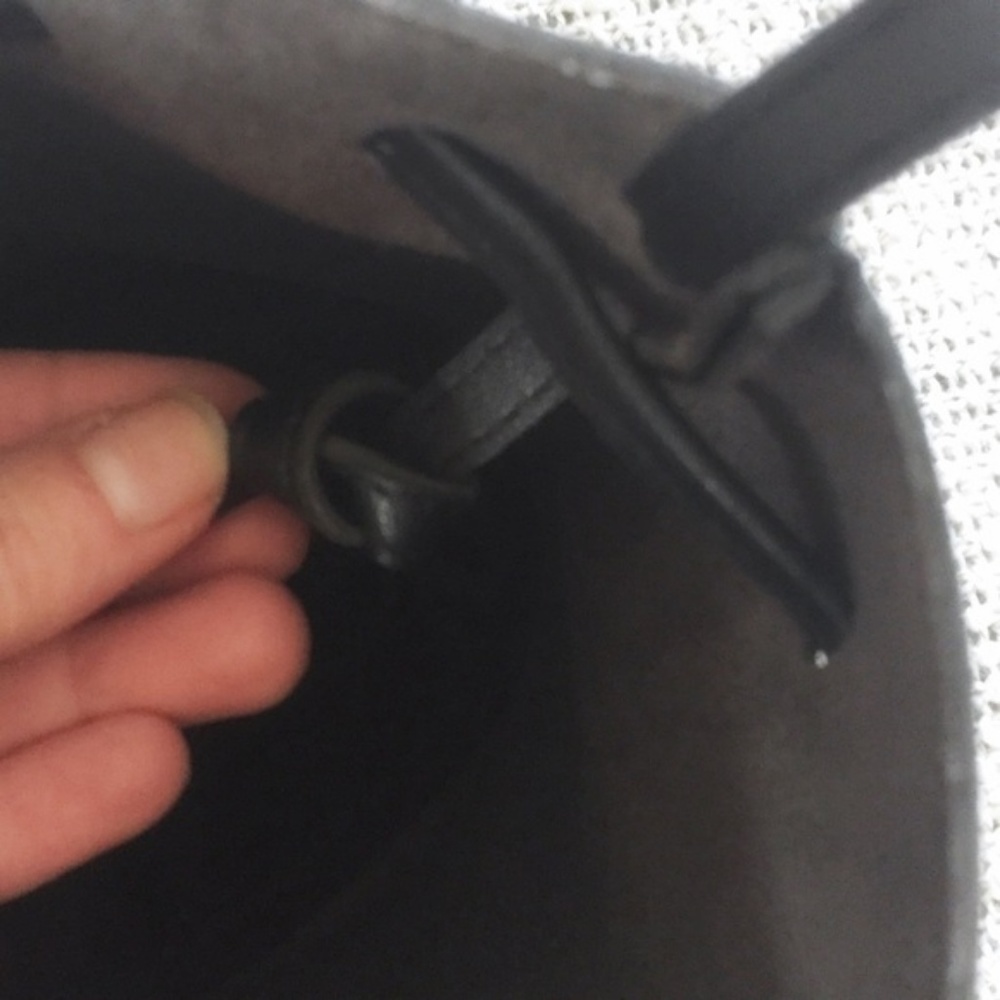 Boho Black Drawstring Bucket Bag Crossbody Purse - Picture 7 of 8